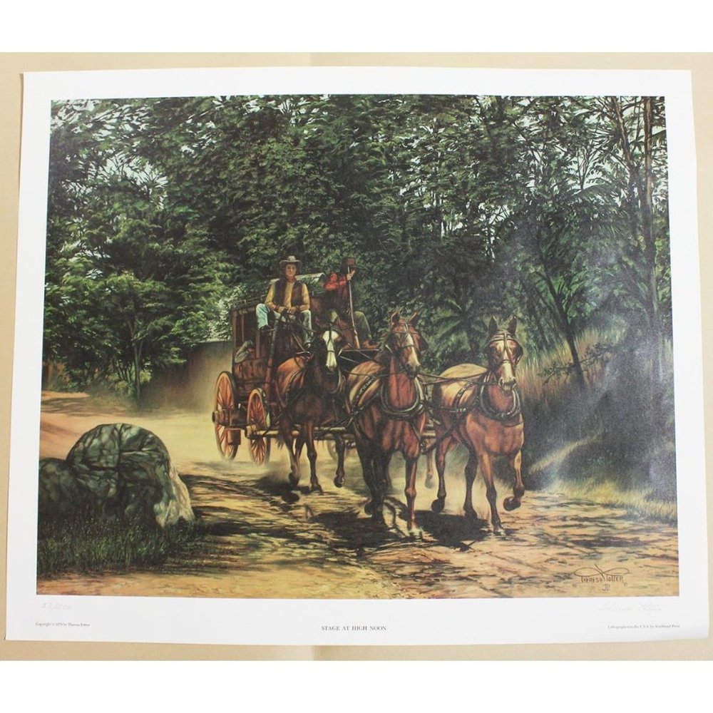 Stage At High Noon by Theresa Potter 1979 Litho Print Signed Numbered 53/200